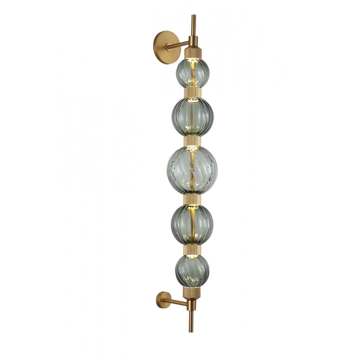 Zayna LED Wall Sconce in Aged Brass/Green Glass by Avenue Lighting
