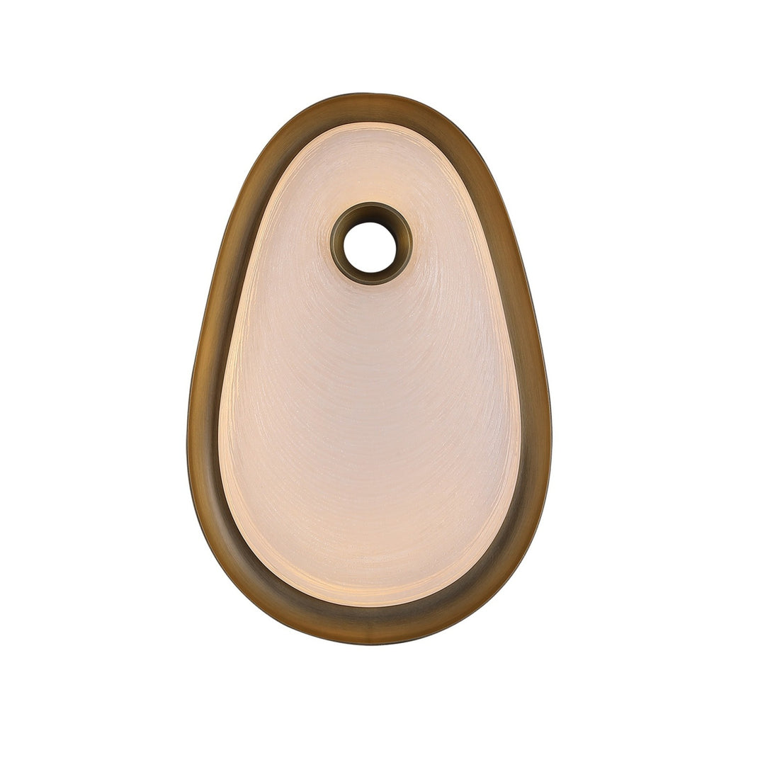 Palmea Oval White Glass LED Wall Sconce, 16"H, by Avenue Lighting