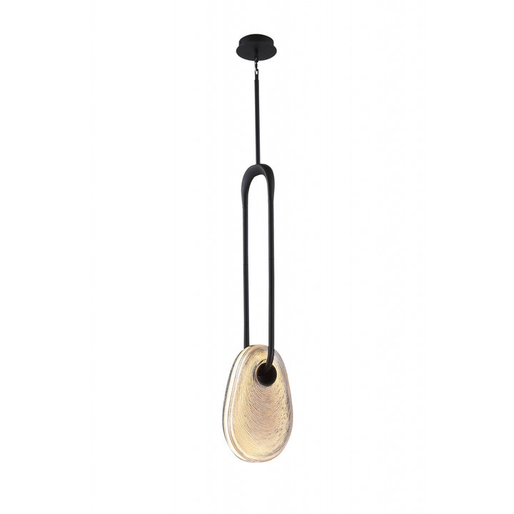 Palmea Oval Smoked Glass LED Pendant, 14"H, by Avenue Lighting