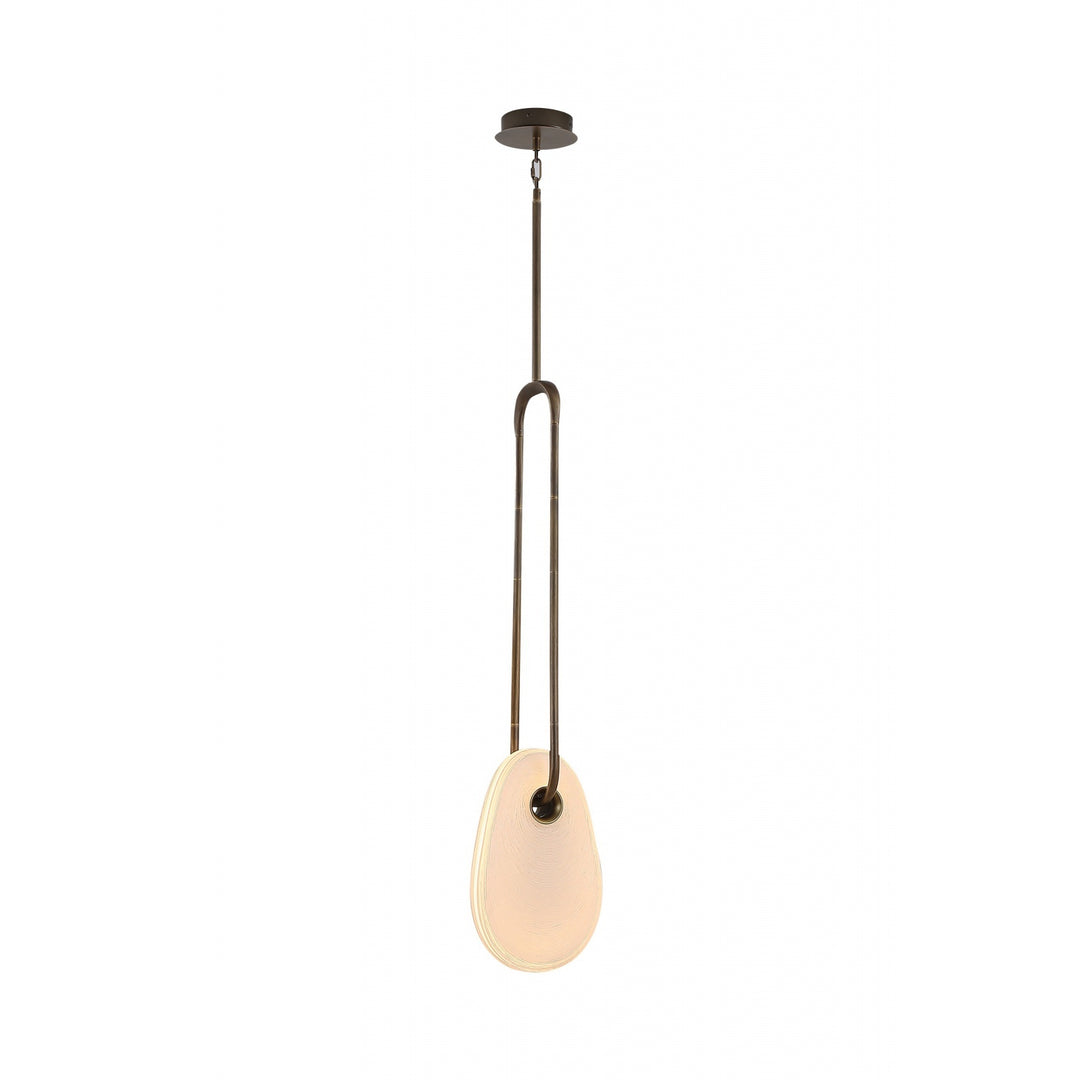 Palmea Oval White Glass LED Pendant, 14"H, by Avenue Lighting