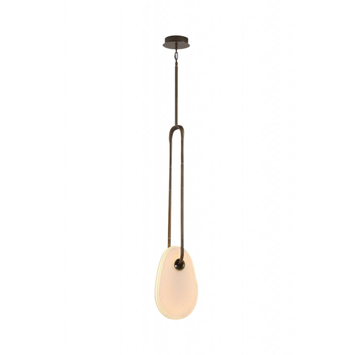 Palmea Oval White Glass LED Pendant, 14"H, by Avenue Lighting