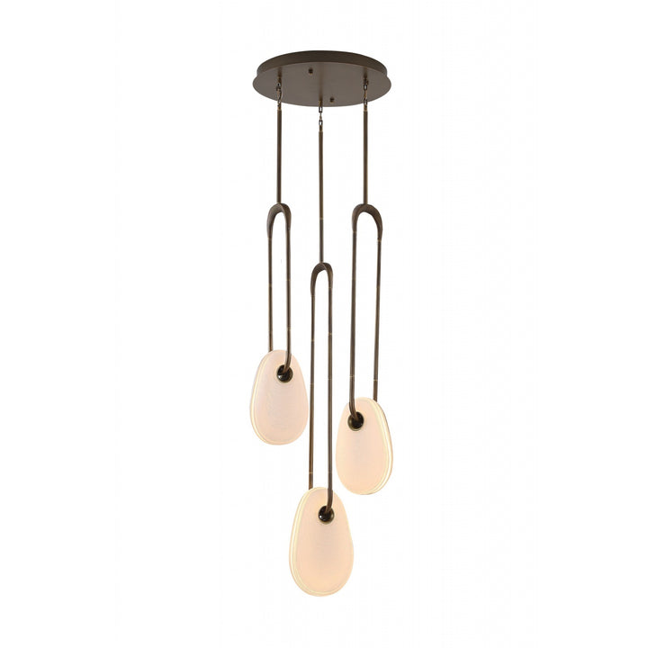 Palmea Oval White Glass LED Chandelier, 3-Light 18"W, by Avenue Lighting