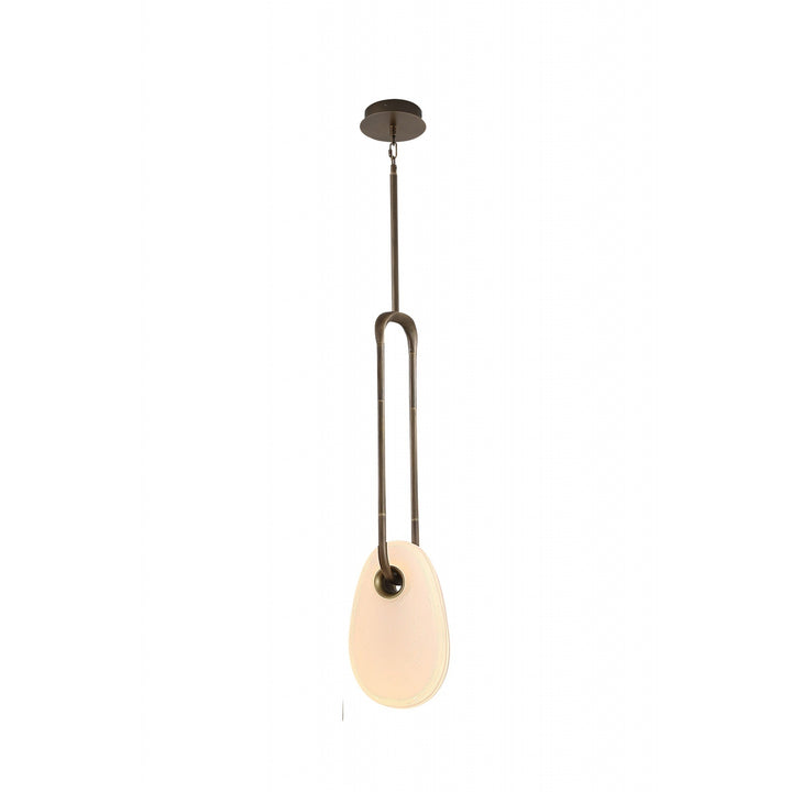 Palmea Oval White Glass LED Pendant, 1-Light 12"H, by Avenue Lighting