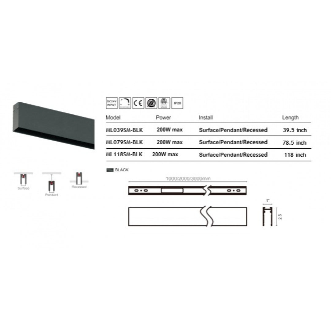 Magnetix Surface/Recess/Pendant Mount Track 200-Watts Max by Avenue Lighting - view 3