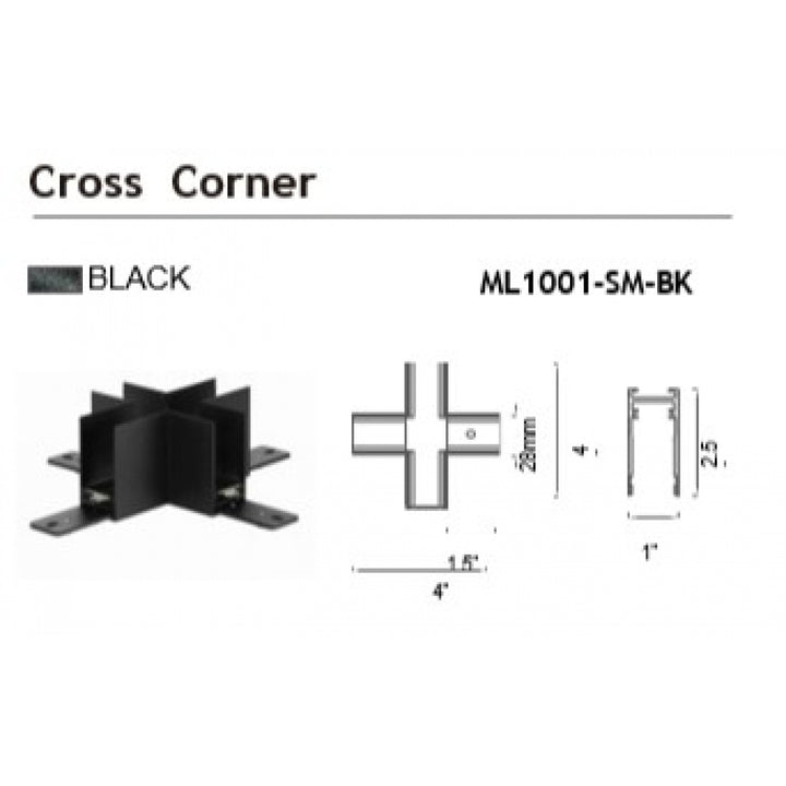 Magnetix Surface Mount Cross Corners by Avenue Lighting - view 2