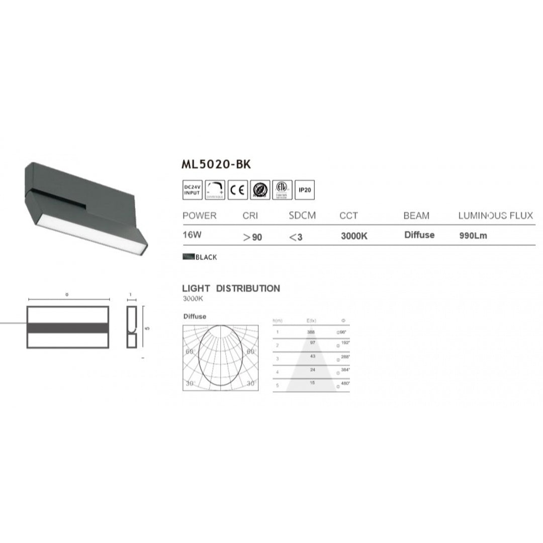 Magnetix Wide Foldable Linear LED Light Bar 16-Watts by Avenue Lighting - view 3