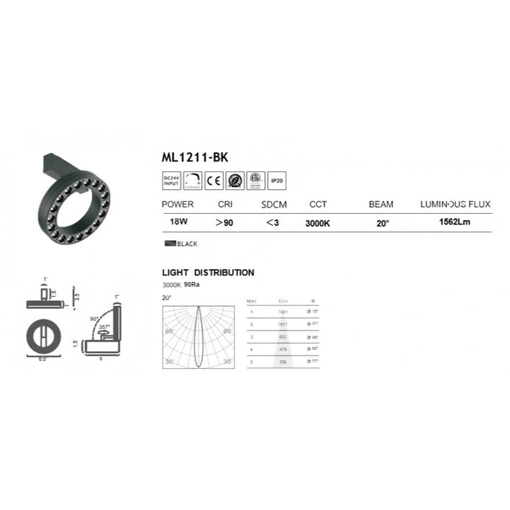 Magnetix Halo Round Dotted Light 18-Watts by Avenue Lighting - view 4