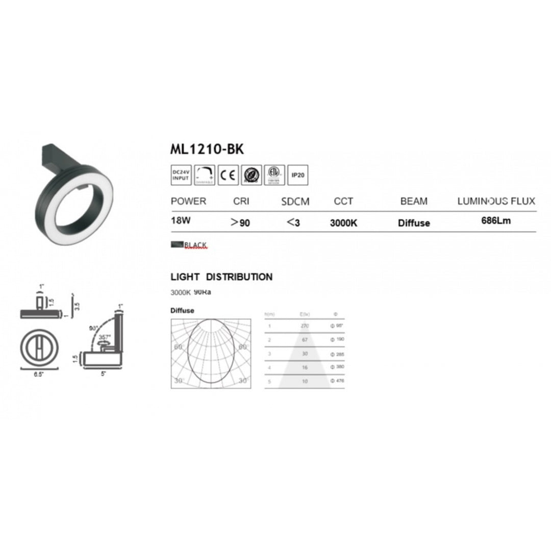 Magnetix Halo Round LED Light 18-Watts by Avenue Lighting - view 3
