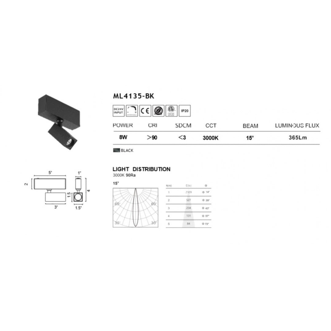 Magnetix Square Spotlight 8-Watts by Avenue Lighting - view 3