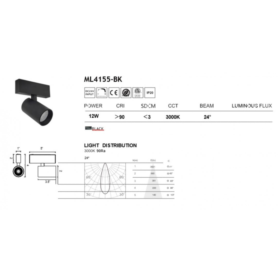 Magnetix Cylinder Spot Light 12-Watts by Avenue Lighting - view 3