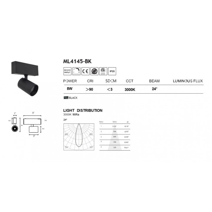 Magnetix Cylinder Spot Light 8-Watts by Avenue Lighting - view 3