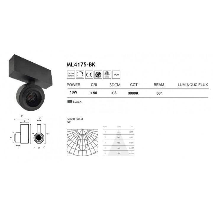 Magnetix Round Slim Spotlight/Honeycomb Diffuser 10-Watts by Avenue Lighting - view 2