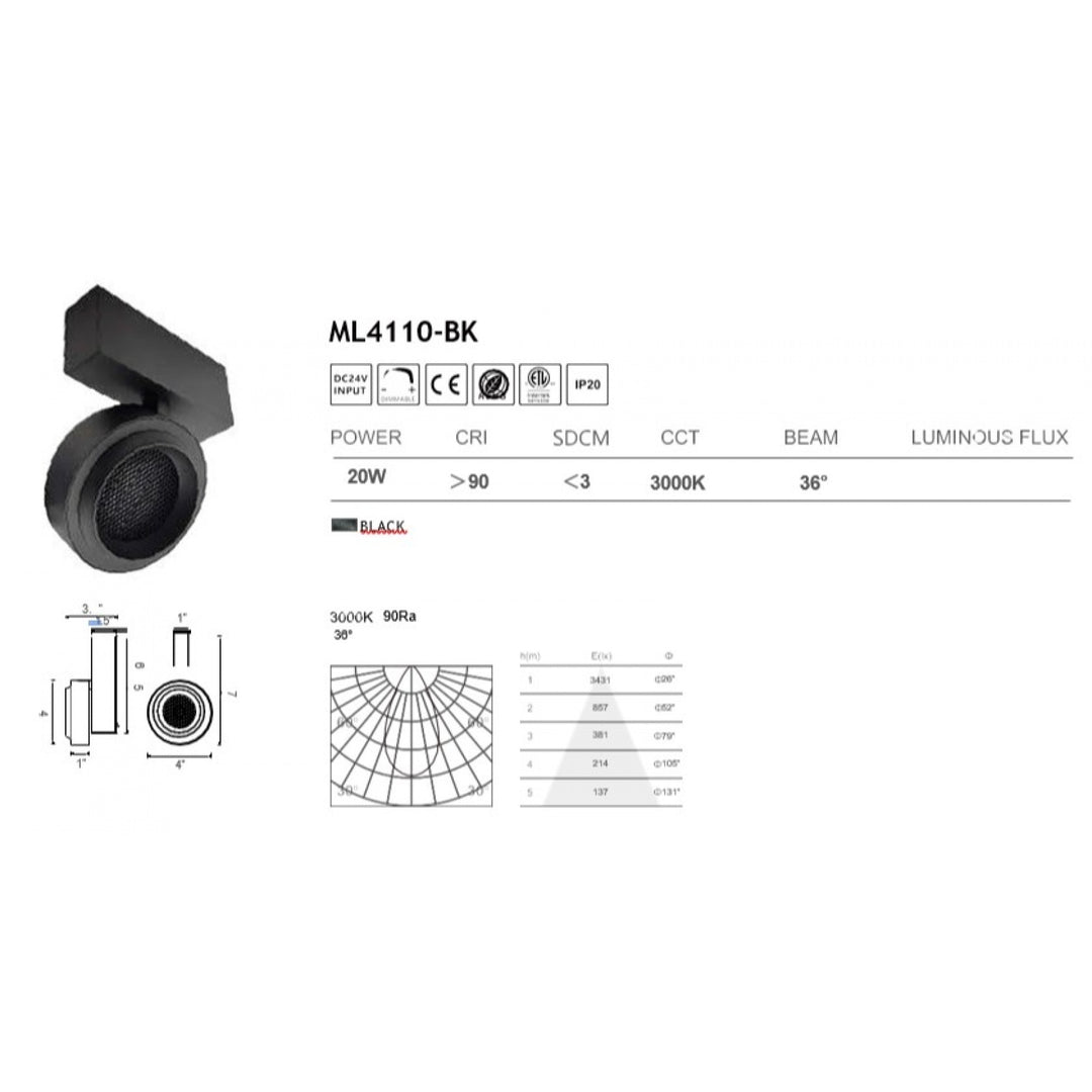 Magnetix Round Spot Light/Honeycomb Diffuser 20-Watts by Avenue Lighting - view 2