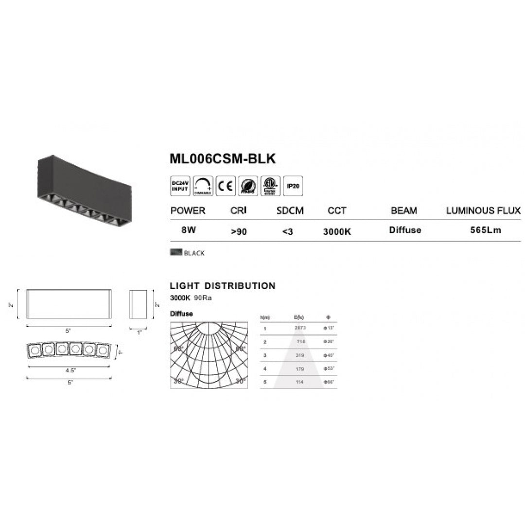 Magnetix Curved Surface Mount LED Light by Avenue Lighting - view 3