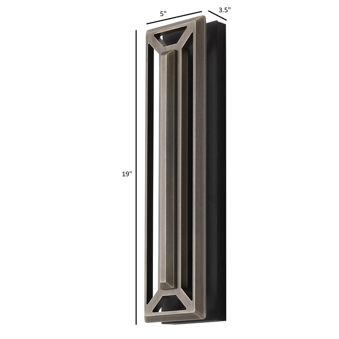 Avenue Outdoor 3-CCT LED Wall Sconce with Bronze Grid Cover by Avenue Lighting - view 3