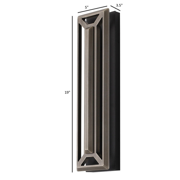 Avenue Outdoor 3-CCT LED Wall Sconce with Bronze Grid Cover by Avenue Lighting - view 3