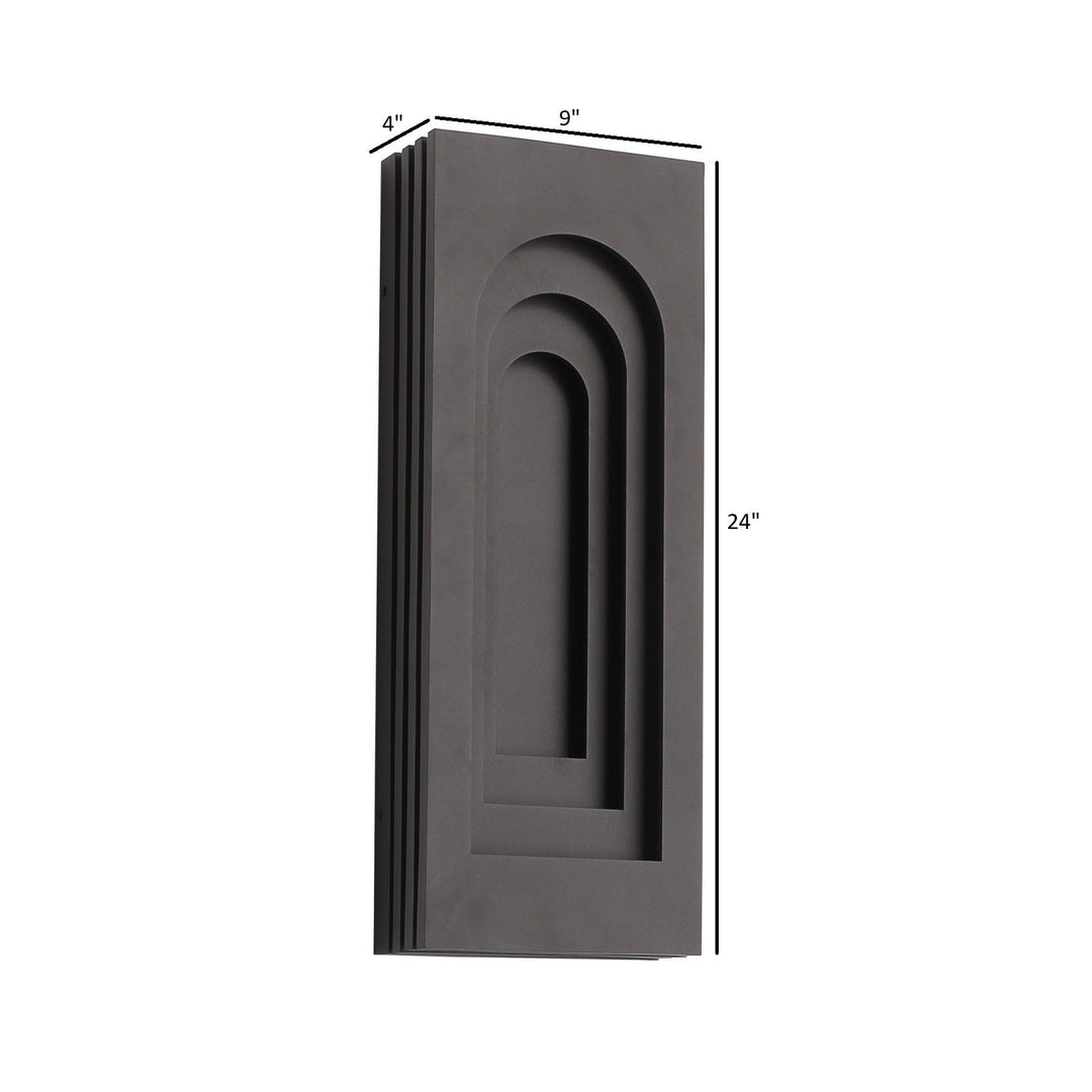 Avenue Outdoor 3-CCT LED Rectangular Curved Top Wall Sconce by Avenue Lighting - view 3