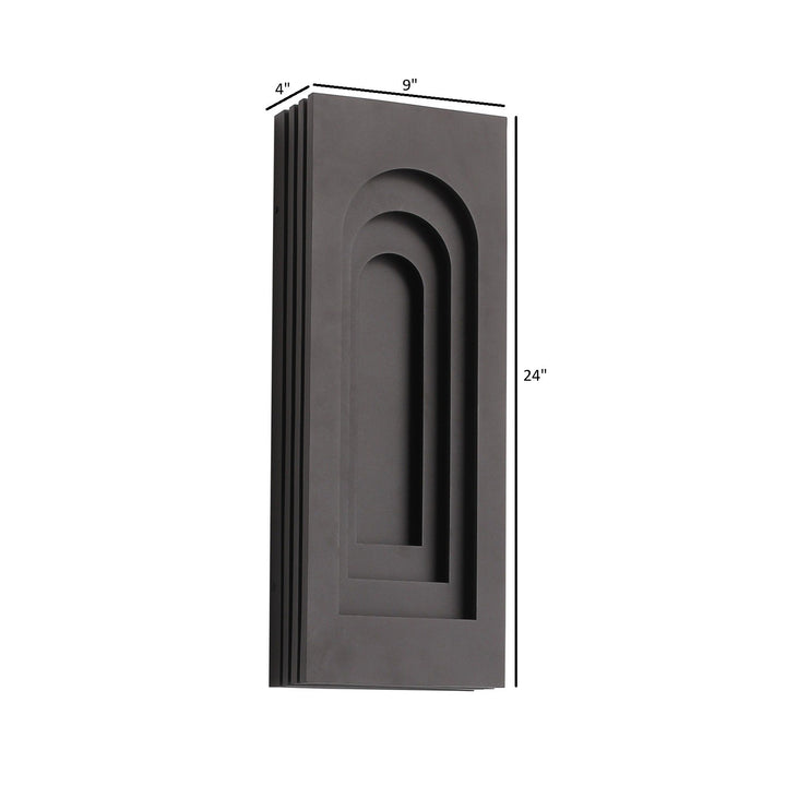 Avenue Outdoor 3-CCT LED Rectangular Curved Top Wall Sconce by Avenue Lighting - view 3