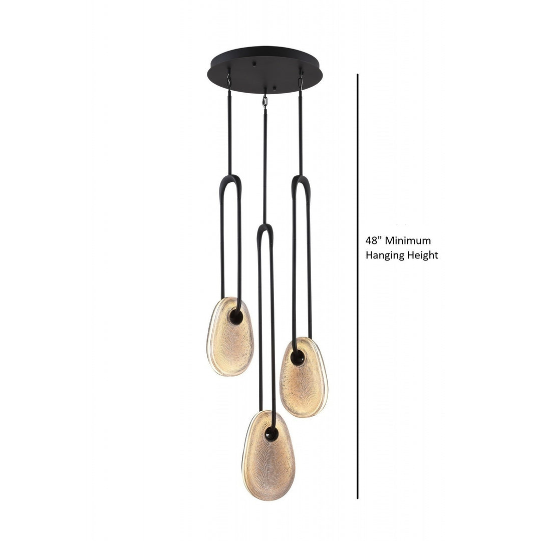 Palmea Oval Smoked Glass LED Chandelier by Avenue Lighting - view 2