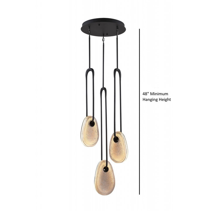 Palmea Oval Smoked Glass LED Chandelier by Avenue Lighting - view 2