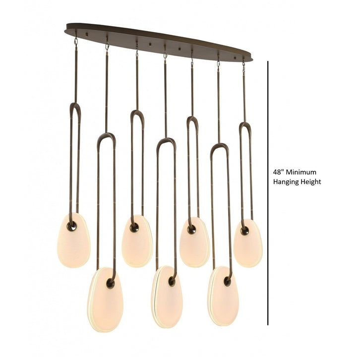Palmea Oval White Glass LED Chandelier by Avenue Lighting - view 5