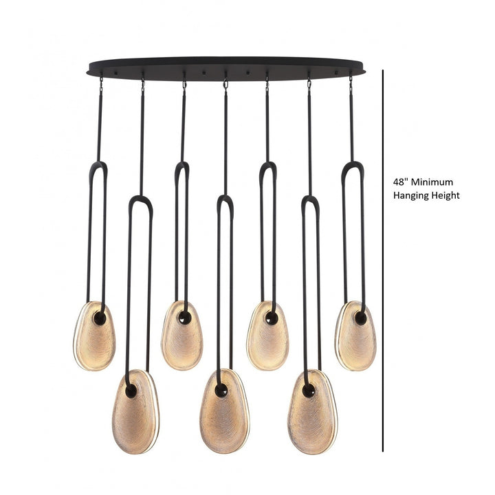 Palmea Oval Smoked Glass LED Chandelier by Avenue Lighting - view 5