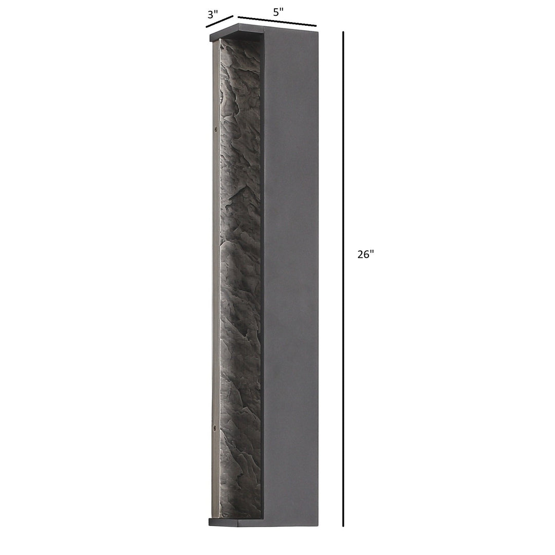 Avenue Outdoor Open Side Panel 3-CCT LED Wall Sconce with Textured Grey by Avenue Lighting - view 4