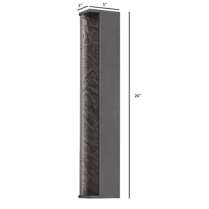 Avenue Outdoor Open Side Panel 3-CCT LED Wall Sconce with Textured Grey by Avenue Lighting - view 4