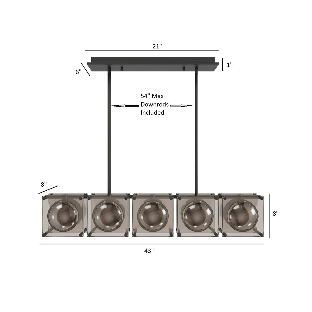 Peninsula Linear Chandelier by Avenue Lighting - view 4