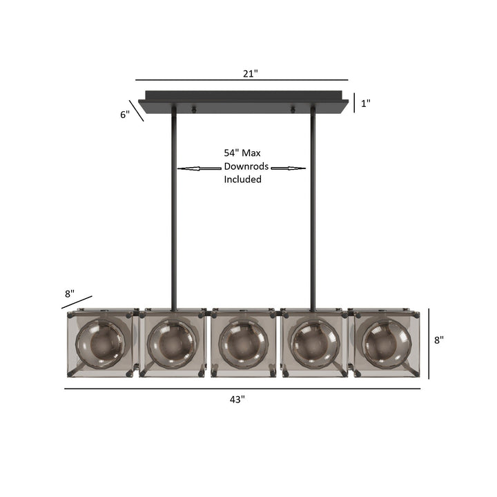 Peninsula Linear Chandelier by Avenue Lighting - view 4