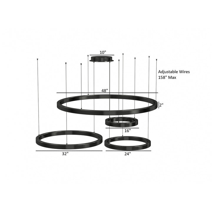 Aria 4-Ring LED Chandelier by Avenue Lighting - view 5