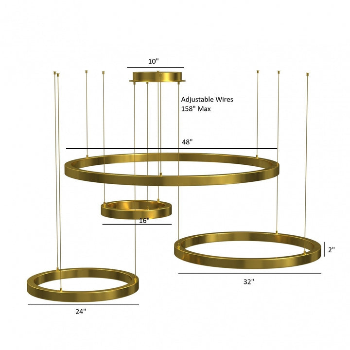 Aria 4-Ring LED Chandelier by Avenue Lighting - view 10