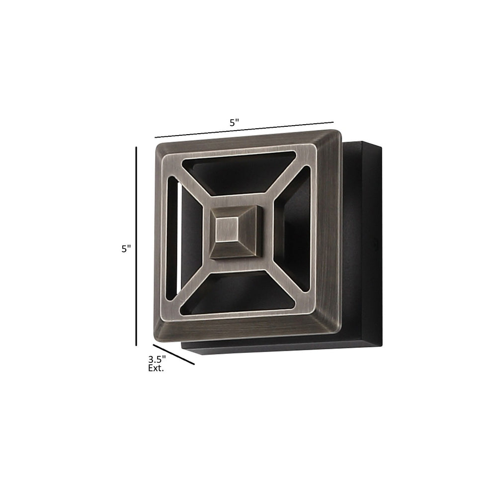 Avenue Outdoor Square 3-CCT LED Wall Sconce with Bronze Grid Cover by Avenue Lighting - view 2