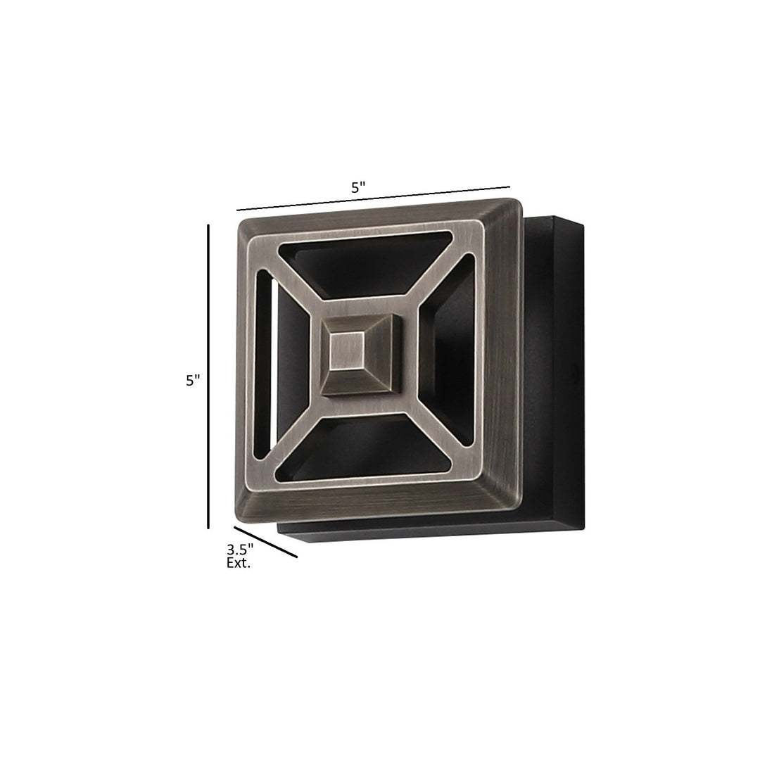 Avenue Outdoor Square 3-CCT LED Wall Sconce with Bronze Grid Cover by Avenue Lighting - view 2