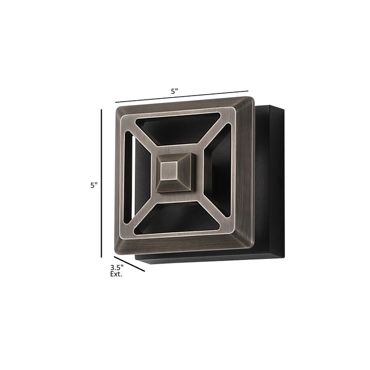 Avenue Outdoor Square 3-CCT LED Wall Sconce with Bronze Grid Cover by Avenue Lighting - view 2
