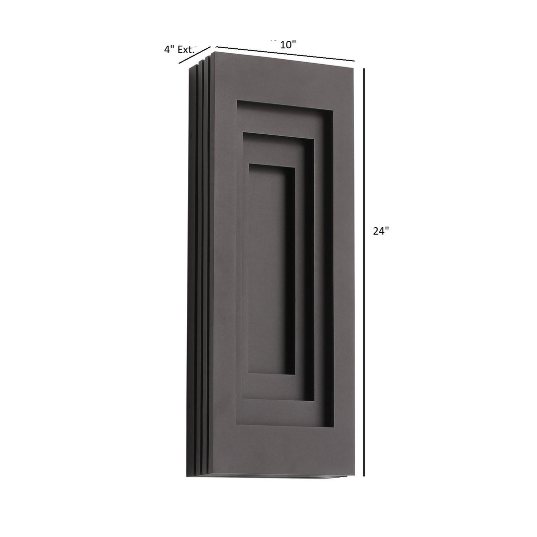 Avenue Outdoor 3-CCT LED Rectangular Wall Panel Sconce by Avenue Lighting - view 2
