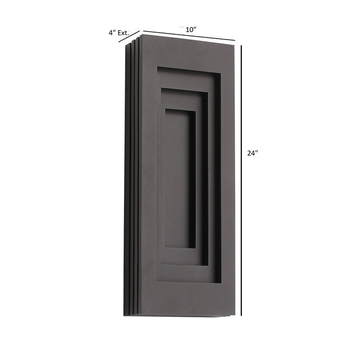 Avenue Outdoor 3-CCT LED Rectangular Wall Panel Sconce by Avenue Lighting - view 2