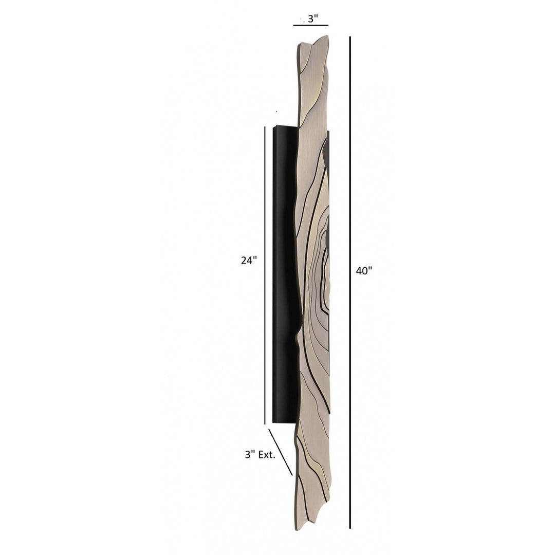 Avenue Outdoor Textured 3-CCT LED Wall Sconce with Faux Gold Woodgrain by Avenue Lighting - view 2