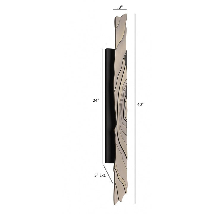 Avenue Outdoor Textured 3-CCT LED Wall Sconce with Faux Gold Woodgrain by Avenue Lighting - view 2