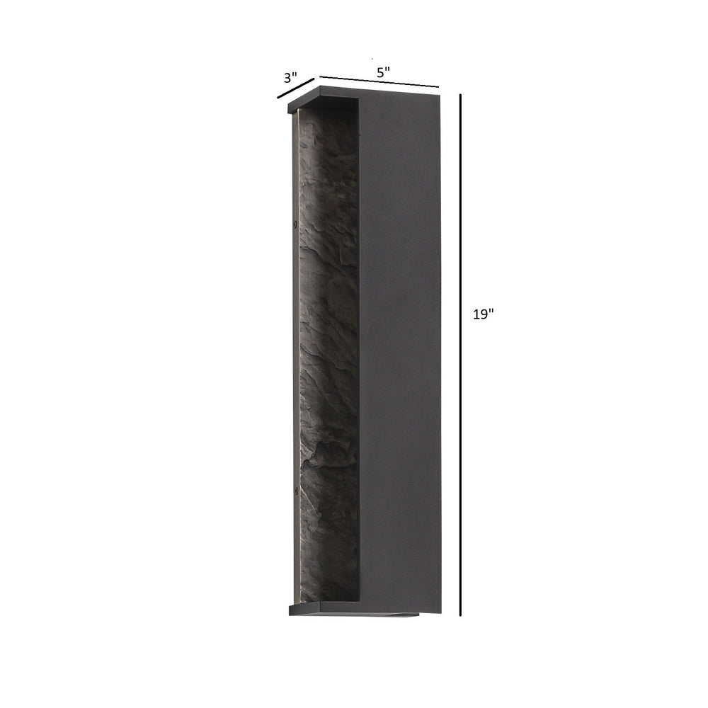 Avenue Outdoor Open Side Panel 3-CCT LED Wall Sconce with Textured Grey by Avenue Lighting - view 2