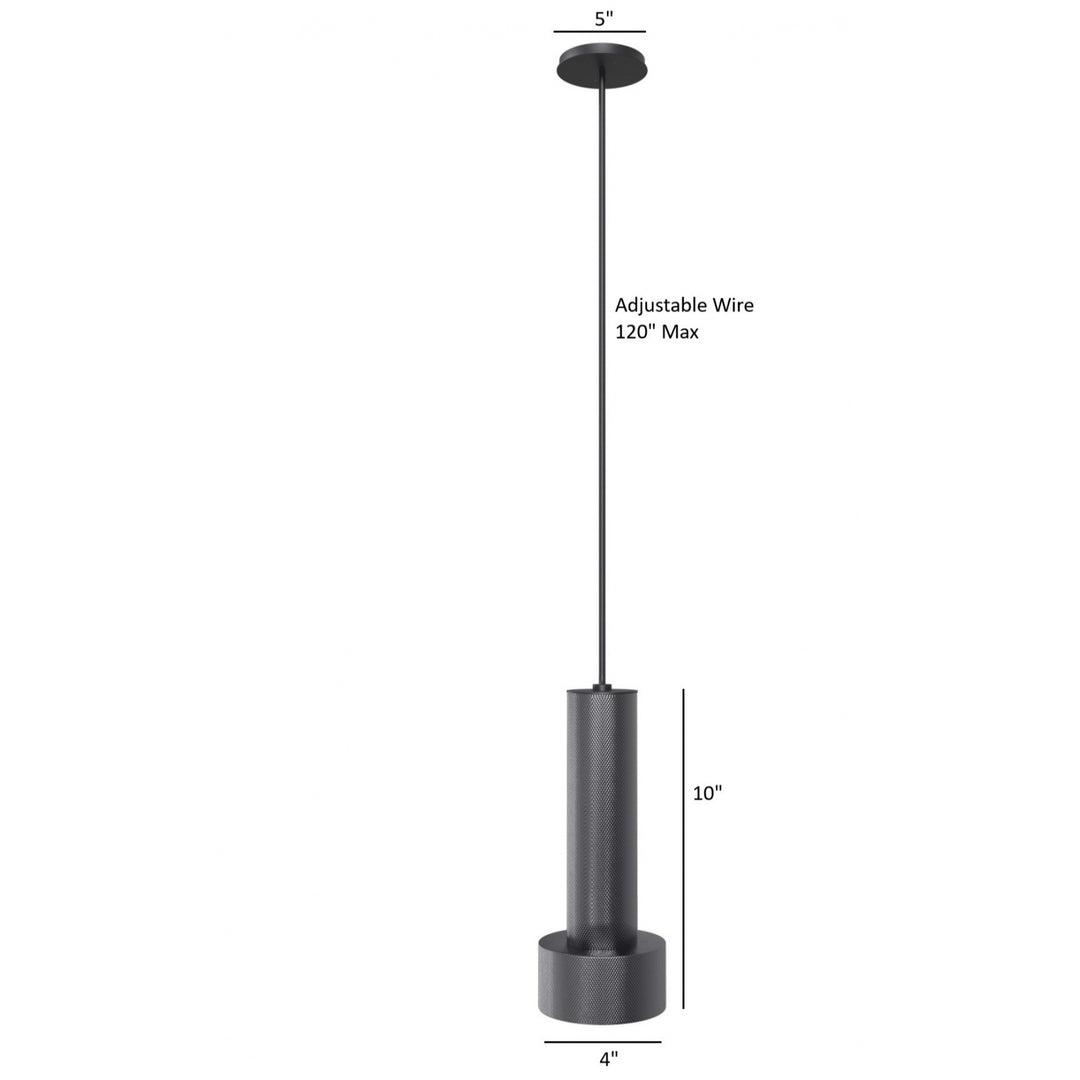 Cicada 10"H LED Pendant, Knurled Dark Grey