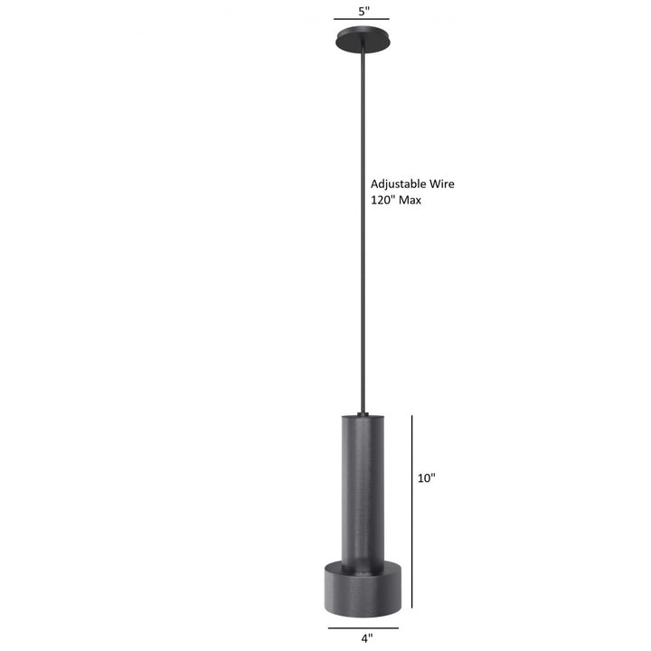 Cicada 10"H LED Pendant, Knurled Dark Grey
