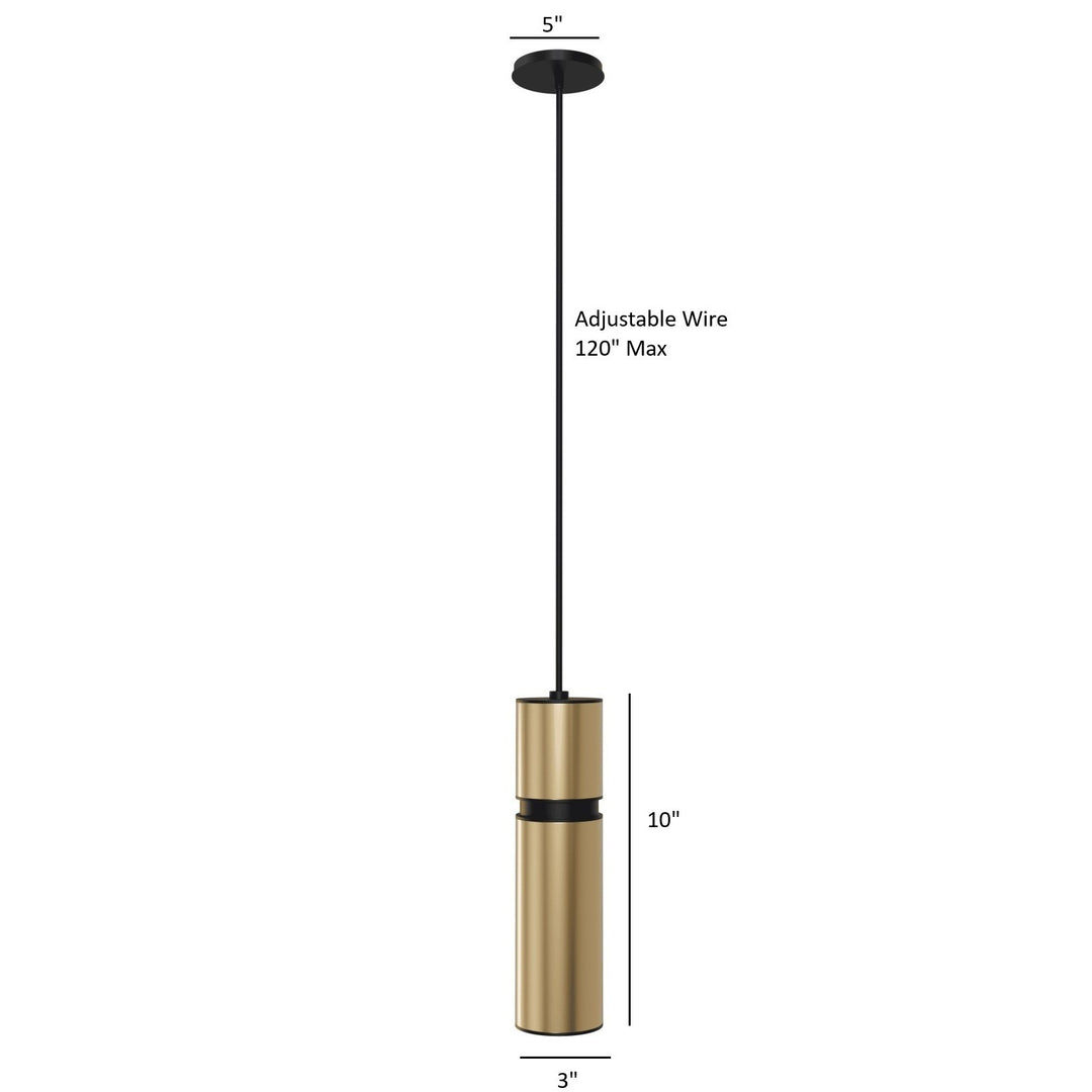 Cicada 10"H LED Pendant, Smooth Brass and Black