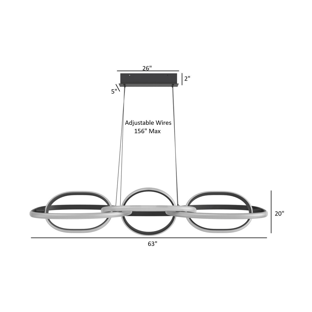 Circa 6-Ring LED Pendant by Avenue Lighting - view 9