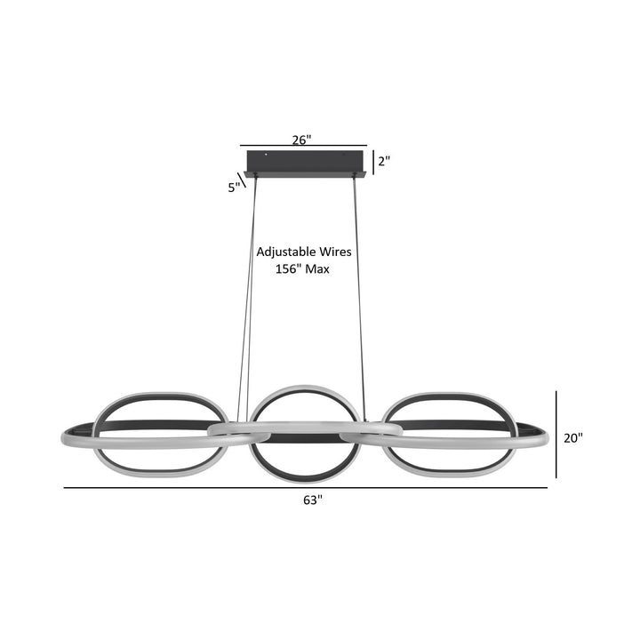 Circa 6-Ring LED Pendant by Avenue Lighting - view 9