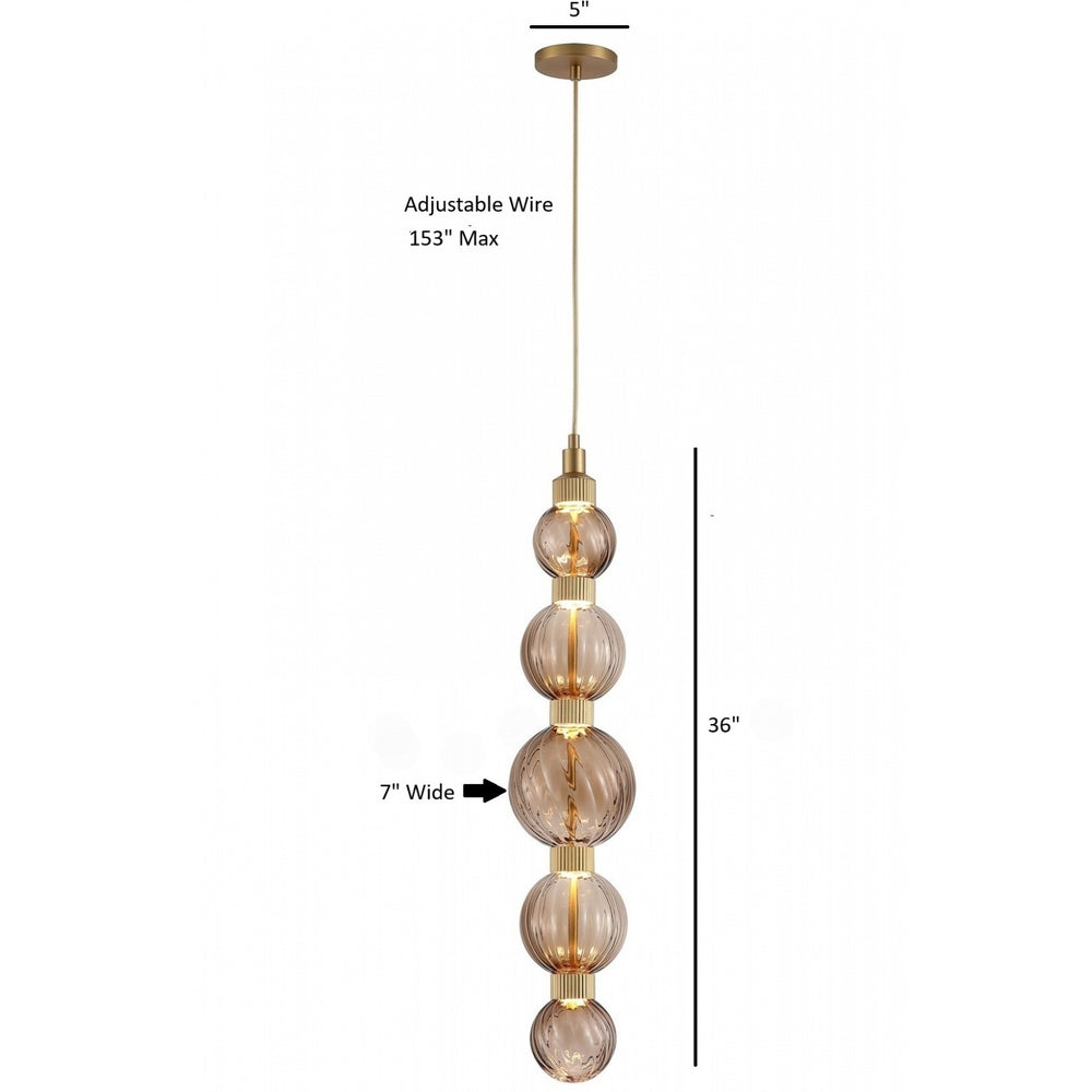 Zayna 5-Light 36"H LED Pendant by Avenue Lighting - view 2