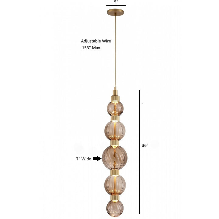 Zayna 5-Light 36"H LED Pendant