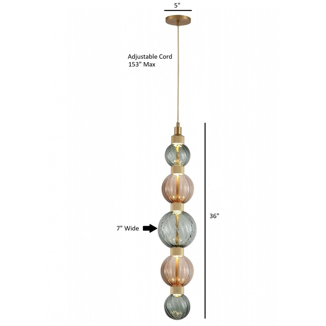 Zayna 5-Light 36"H LED Pendant