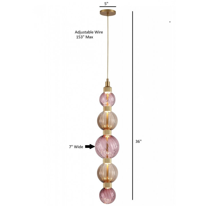 Zayna 5-Light 36"H LED Pendant