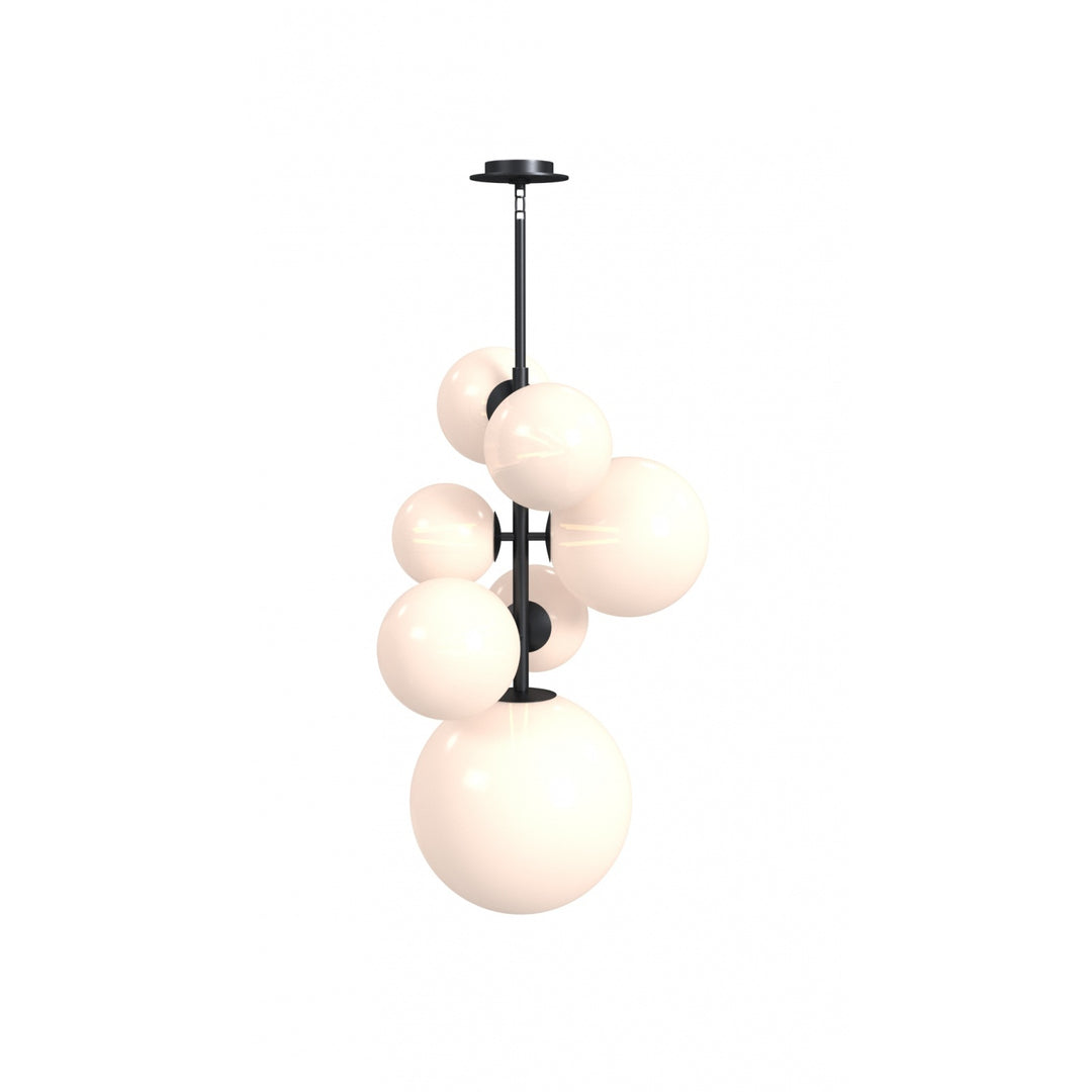 Delilah Chandelier in Black/Translucent White Glass by Avenue Lighting